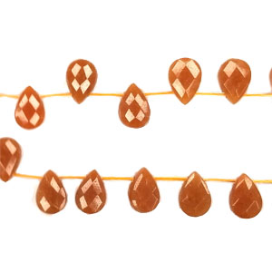 RED AVENTURINE FACETED PEAR SD 8X12MM